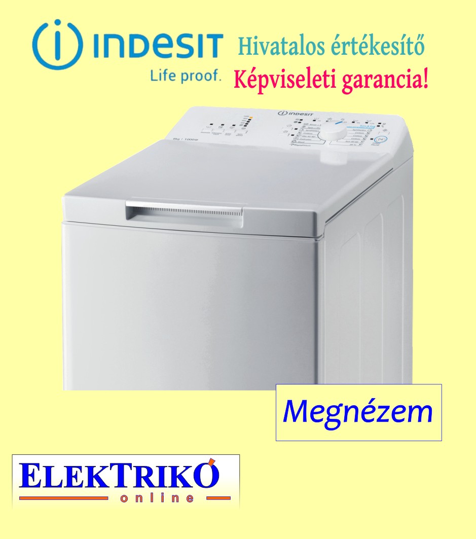 Indesit BTWL60300 felültöltős mosógép , 6 kg kapacitás