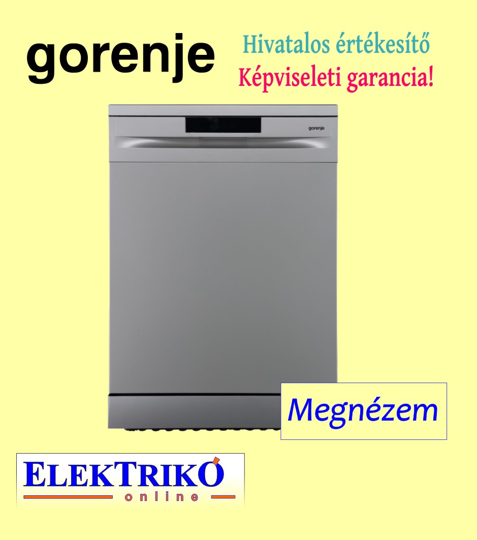 Gorenje  GS620E10S mosogatógép , szabadonálló , 14 terítékes , ezüst szín 