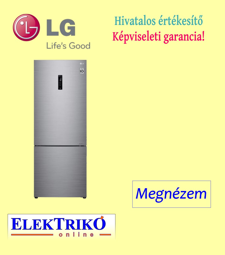 LG GBB566PZHZN alulfagyasztós hűtőszekrény ,705 mm széles, DoorCooling , Total NoFrost 