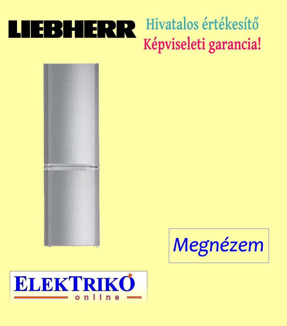 Liebherr CUel3331 kombinált hűtőszekrény alsó fagyasztóval ,Smart frost, inox szín