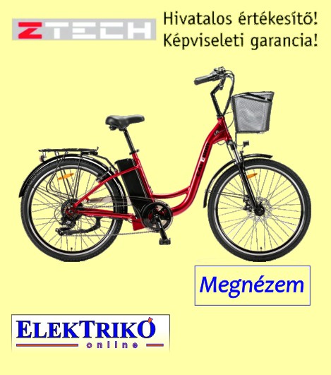 Ztech ZT-13B elektromos kerékpár 250W, 36V, Bordó, Li-ion