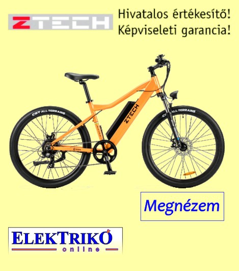 Ztech ZT-85 elektromos kerékpár 250W, 36V, 12Ah, Sárga, Li-ion