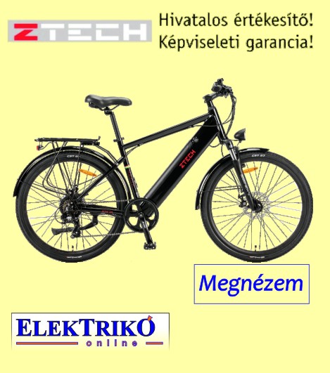 Ztech ZT-84 elektromos kerékpár 250W, 36V, 12Ah, Fekete, Li-ion