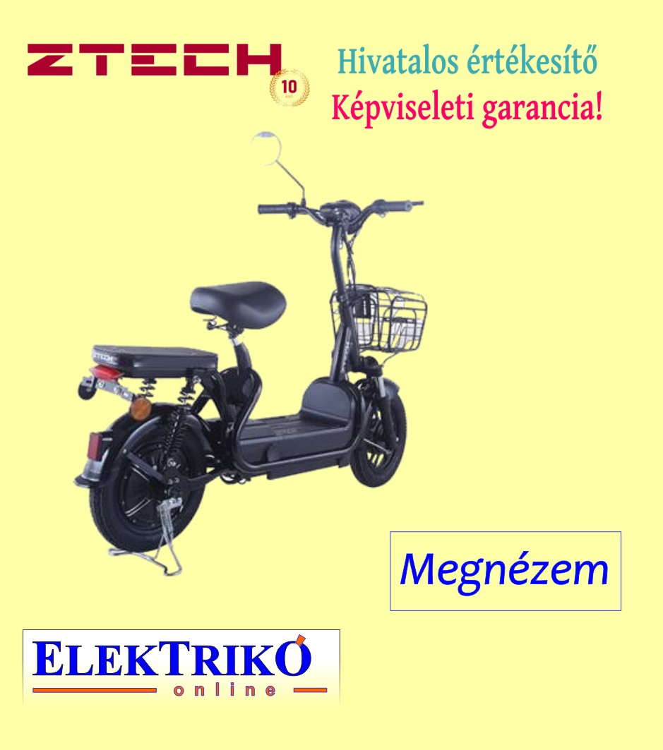 Ztech ZT-06 Champ elektromos robogó, fekete színű , 48 V  12 Ah , 480 W teljesítmény