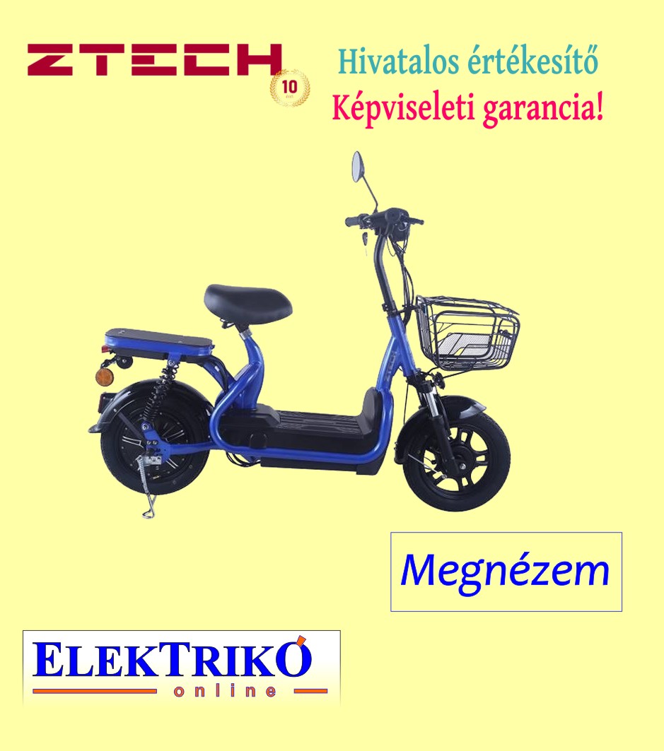 Ztech ZT-06 Champ elektromos robogó , kék színű, 48 V  12 Ah , 480 W teljesítmény