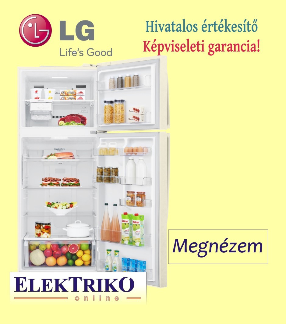 LG GTB574SEHZD felülfagyasztós hűtőszekrény , E energiaosztály, NoFrost, WiFi funkció